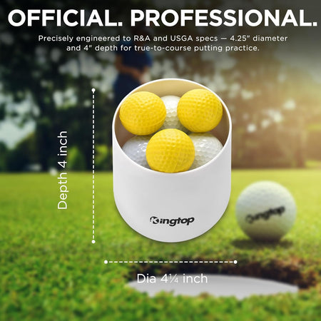 Golf Hole Cup for Backyard Practice Putting Green, Fit PGA | LPGA | USGA Regulations, ABS Ivory White, Outdoor Indoor Golf Putting Cup