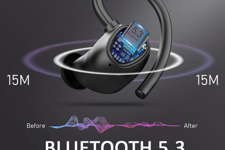 Wireless Earbud, Bluetooth 5.1 Headphones Sport Wireless Bluetooth Earphones in Ear Noise Cancelling Earbud with Mic Deep Bass, Earhooks Ear Buds IP7 Waterproof 48H Headset for Running Gym[2021 New]