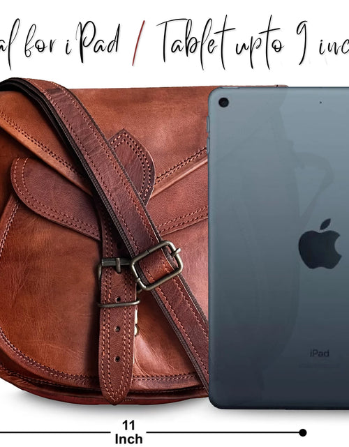 Load image into Gallery viewer, Women Leather Handbag 11" Fashion Crossbody Sling Bag Ladies Purse Travel Tote Satchel Hobo Shoulder Messenger Bag Vintage Gift by
