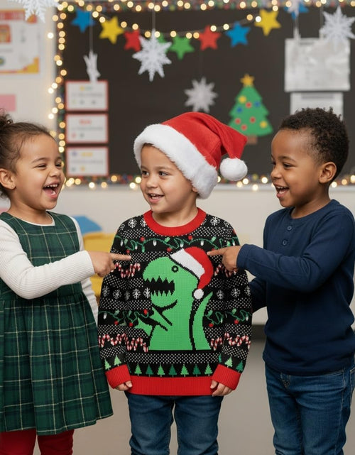 Load image into Gallery viewer, Big Trex Santa Ugly Christmas Sweater for Toddler Boys 2Y - 6Y Funny Xmas Outfit
