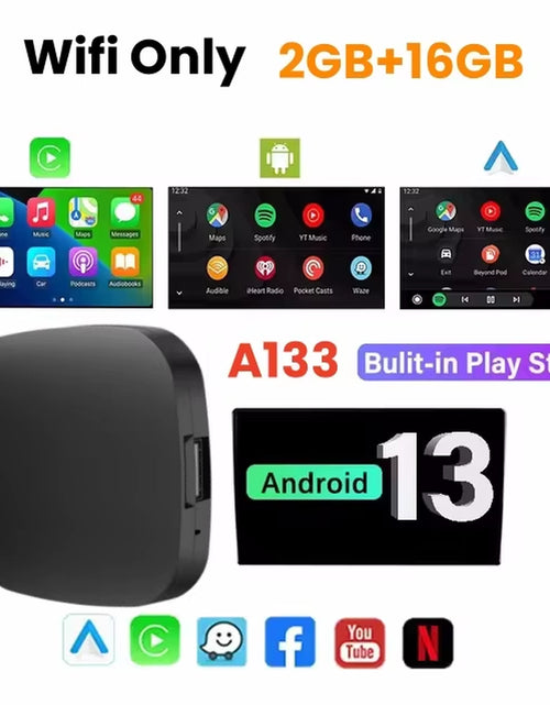 Load image into Gallery viewer, Android 13 Carplay Ai Box Wireless Android Auto Smart TV Box Car Intelligent System WIFI Support Netflix Youtube FOTA Upgrade
