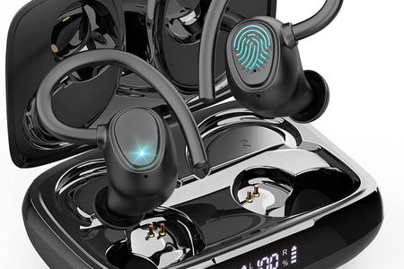 Wireless Earbud, Bluetooth 5.1 Headphones Sport Wireless Bluetooth Earphones in Ear Noise Cancelling Earbud with Mic Deep Bass, Earhooks Ear Buds IP7 Waterproof 48H Headset for Running Gym[2021 New]