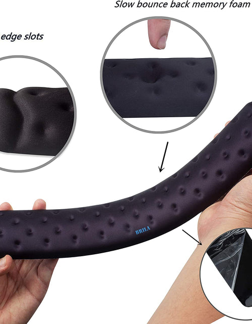 Load image into Gallery viewer, Memory Foam Mouse &amp; Keyboard Wrist Rest Support Pad Cushion Set for Computer, Laptop, Office Work, PC Gaming - Massage Holes Design - Easy Typing Wrist Pain Relief (Black)
