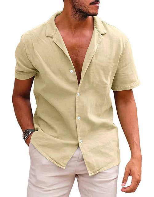 Load image into Gallery viewer, Men'S Tops Casual Button down Shirt Short Sleeve Beach Shirt Summer Mens Clothing
