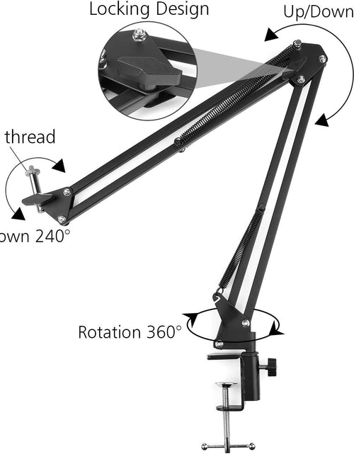 Load image into Gallery viewer, Overhead Video Stand Phone Holder Articulating Arm Phone Mount Table Top  Scissor Boom Arm Articulating Phone Stand Tablet Phone Holder for Streaming Phone Baking Crafting
