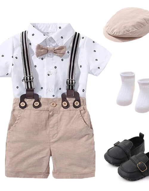 Load image into Gallery viewer, Hot Baby Boy Clothing Suit Newborn Handsome Romper Bow Set Birthday Festival Gift Jumpsuit Hat Toddler Boys Wedding Outfit Dress
