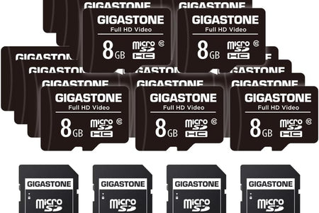 8GB 20-Pack Micro SD Card, Full HD Video, Surveillance Security Cam Action Camera Drone, 80Mb/S Micro SDHC Class 10, with Adapters