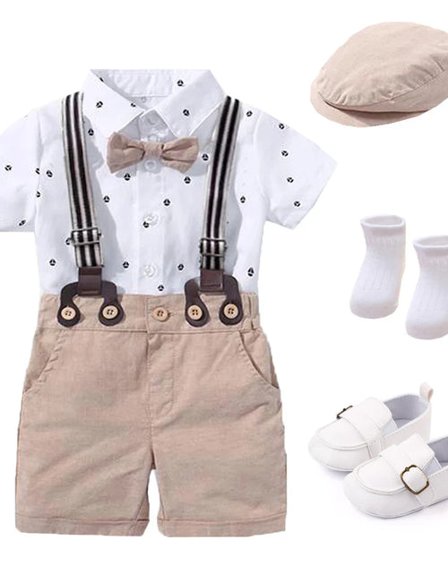 Load image into Gallery viewer, Hot Baby Boy Clothing Suit Newborn Handsome Romper Bow Set Birthday Festival Gift Jumpsuit Hat Toddler Boys Wedding Outfit Dress
