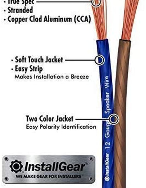 Load image into Gallery viewer, 12 Gauge AWG 100Ft Speaker Wire True Spec and Soft Touch Cable - Blue/Black
